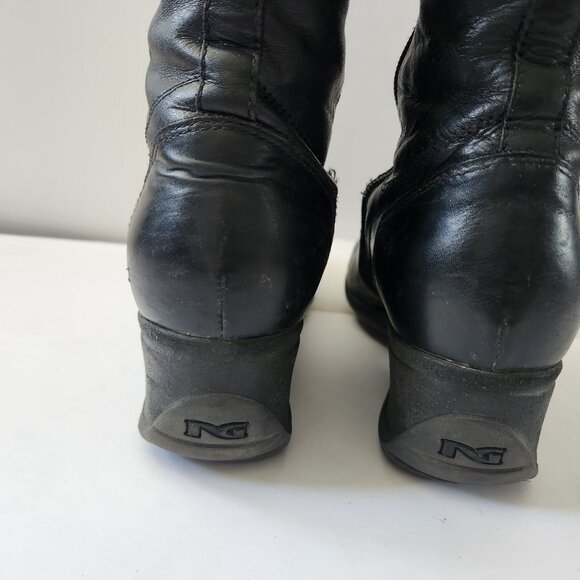 Nero Giardini Leather Boots Y2K Made In Italy Side Zipper - Back Lace-up detail - Picture 5 of 12